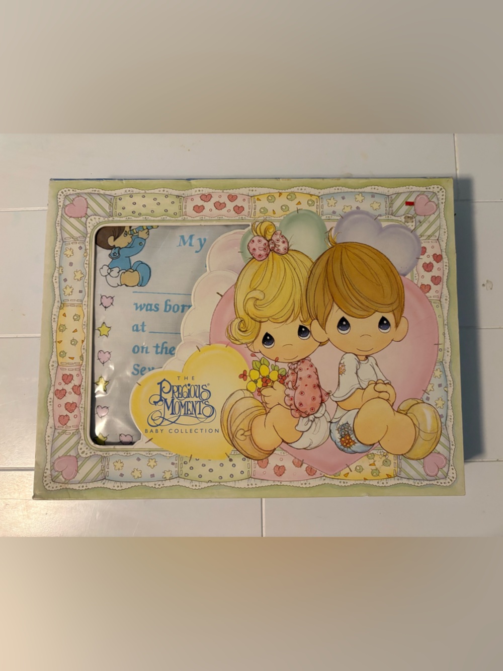 Vintage Precious Moments Decorative Birth Certificate Pillow Quiltex
